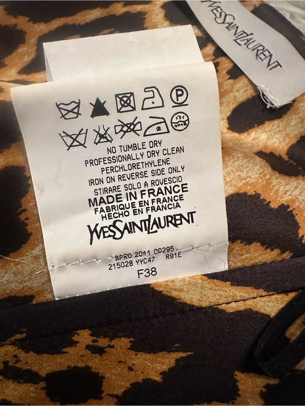 Yves Saint Laurent Vintage Leopard Print Strapless Dress Size 38 - Picture 11 of 16